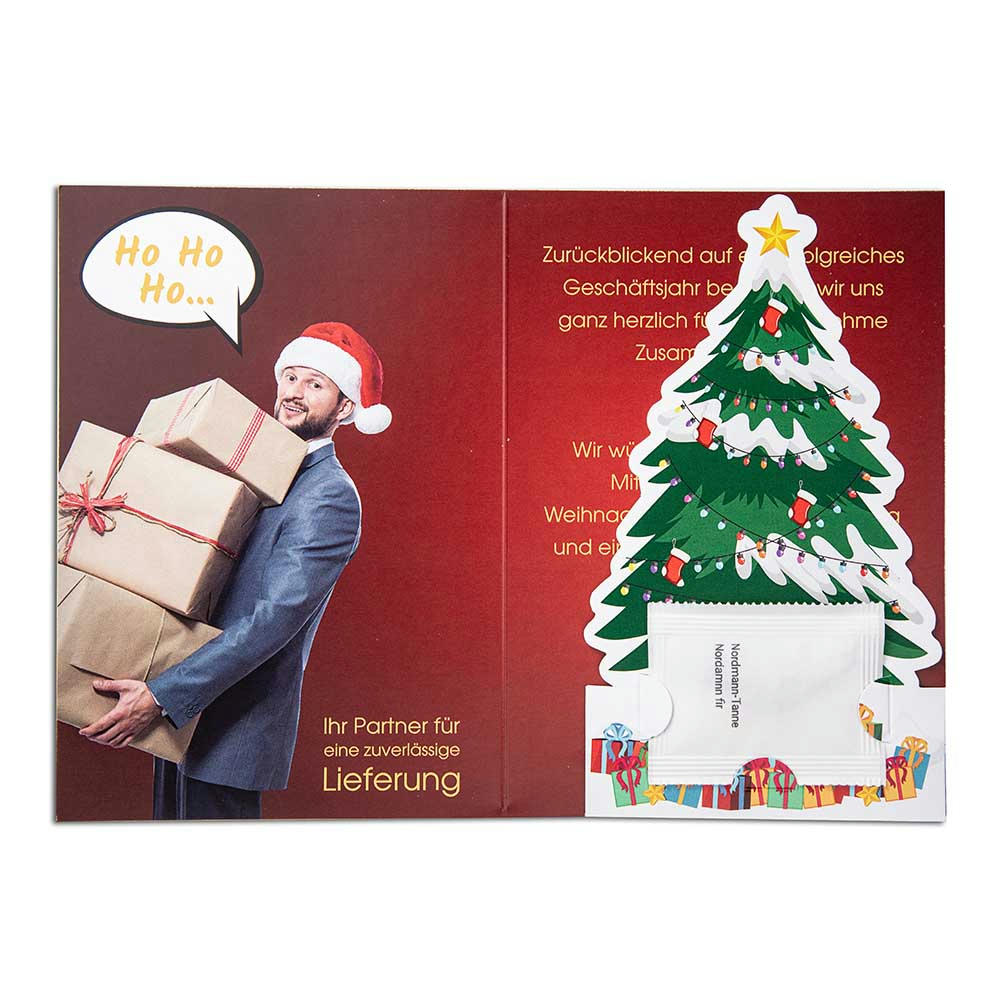 Weihnachtsbaum-Karte - mit Digitaldruck Werbeartikel