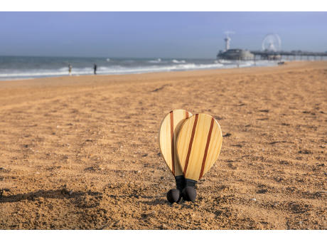 Frescobol Tennis-Set aus Holz Werbeartikel