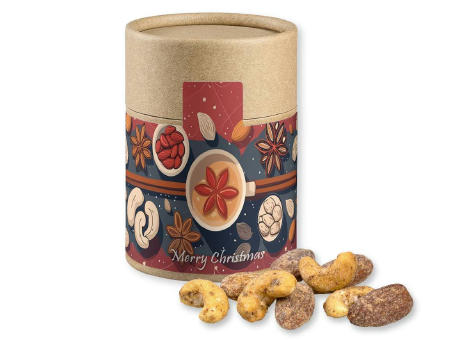 Product image Zimt-Mandel Vanille-Cashew Mix, ca. 80g, Kraftpapierdose Midi bedrucken
