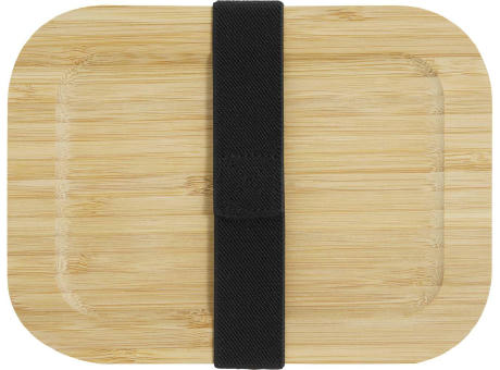 Hitzebeständige Glas-Lunchbox mit Bambusdeckel, Dichtung und 640 ml Volumen Werbeartikel