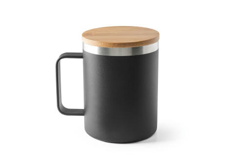 Product image LAUDA. Becher aus 90% recyceltem Edelstahl mit Bambusdeckel 420 mL bedrucken