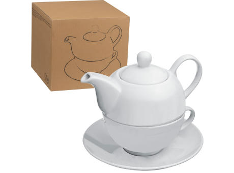 Product image Teekanne mit Tasse und Untersetzer aus Porzellan bedrucken