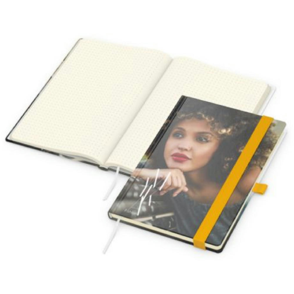 Notizbuch Match-Book Naturpapier-Hardcover individuell bedruckt Werbeartikel