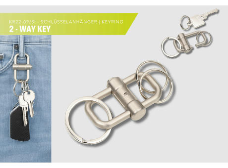 TROIKA Schlüsselanhänger 2-WAY KEY bedrucken