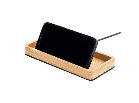 Desktop Organizer mit Wireless Charging REEVES-BAMBOOCHARGE Werbeartikel