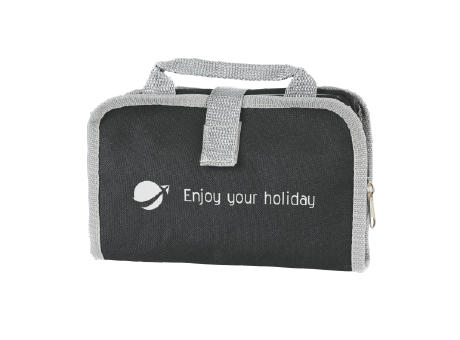 Product image Kulturtasche deluxe mit Klettverschluss Polyester 600D Werbeartikel