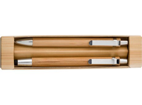 Kugelschreiber-Set aus Bambus Darlene bedrucken