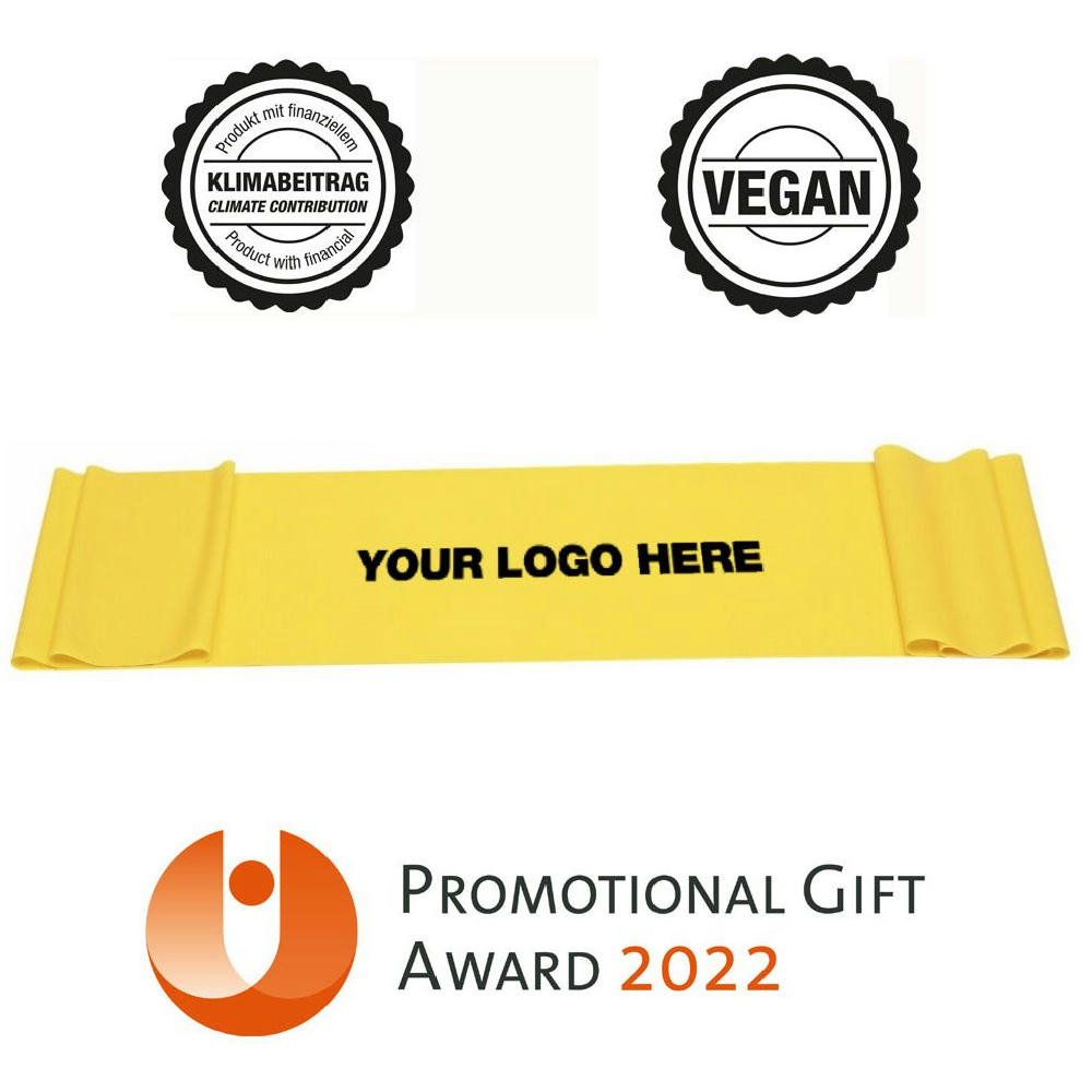 Product image Fitnessband gelb (mittel) - nachhaltig & vegan - ab 400 St. Werbeartikel
