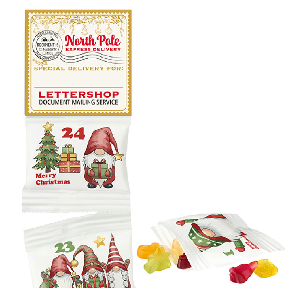 Wandaufhängung für Fruchtgummi-Ketten-Adventskalender Werbeartikel