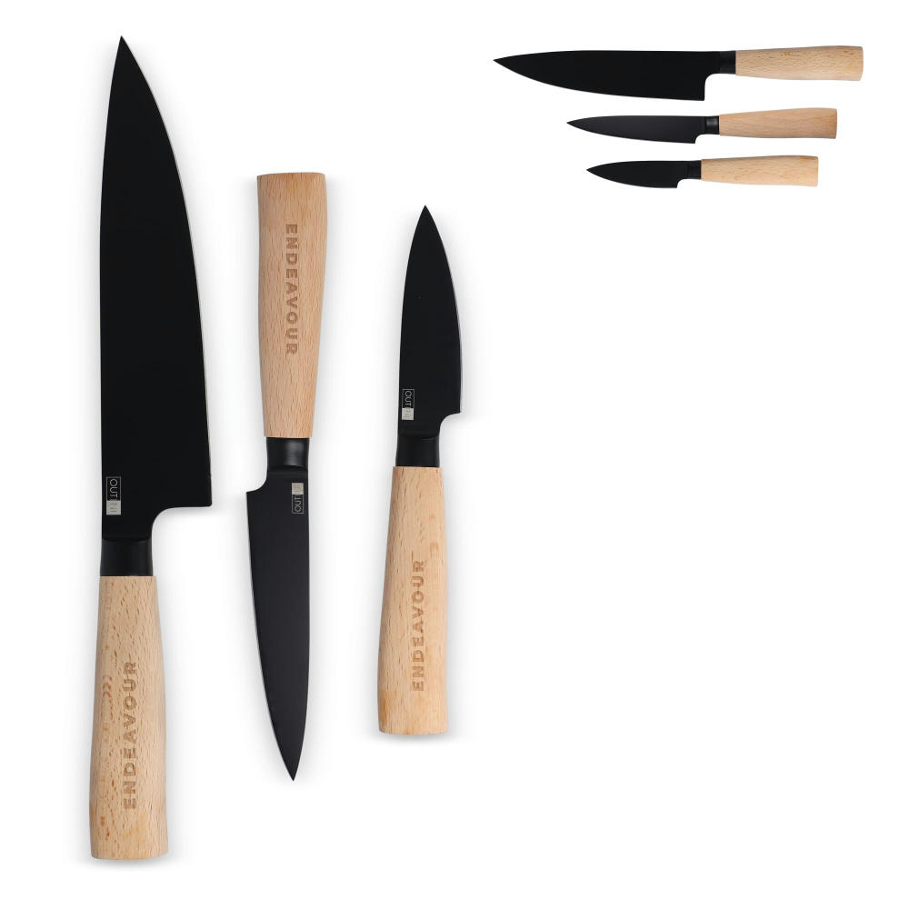 InSideOut 3 Stück Essential Messer Set Ravn Werbeartikel