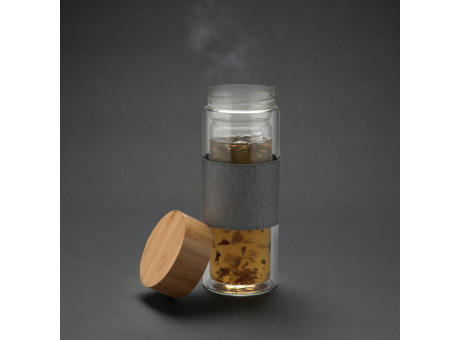 Impact doppelwandige Borosilikatglas-Flasche bedrucken