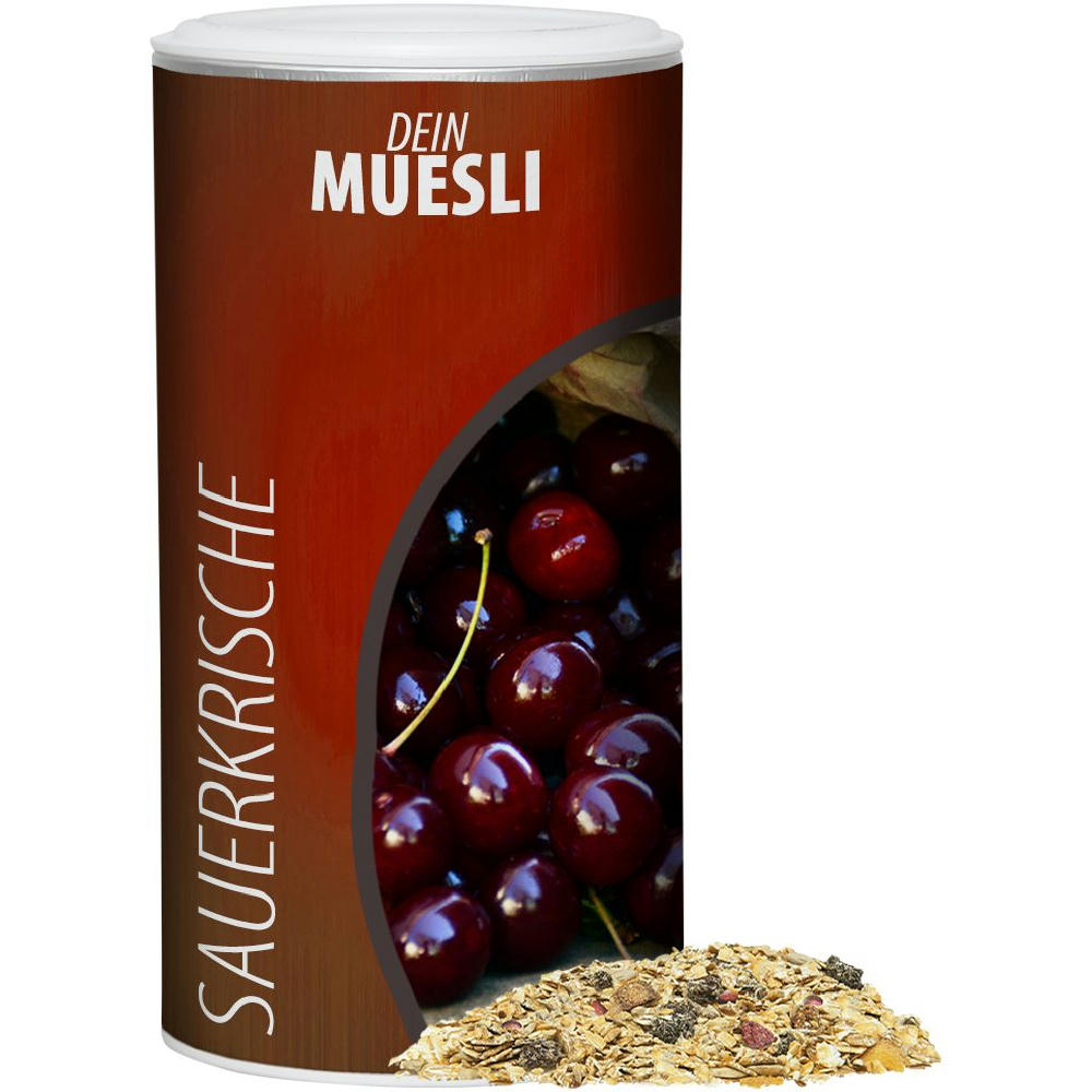 Product image Müsli Sauerkirsche, ca. 150g, Pappdose Medium Werbeartikel