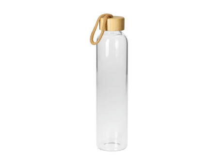 Glasflasche mit Hülle "Bamboo" 0,65 l Werbeartikel