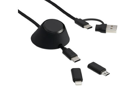 6-in-1 Ladekabel inkl. Kabelhalter REEVES-CONVERTICS DESKTOP Werbeartikel