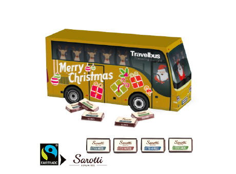 3D Adventskalender "Bus" mit Sarotti Fairtrade® Werbeartikel