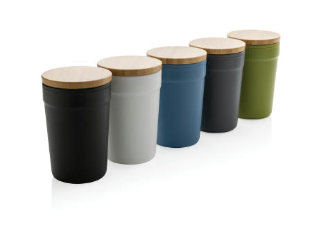 GRS rPP-Becher mit Bambusdeckel Werbeartikel