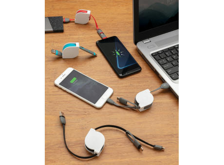 3-in-1 ausziehbares Kabel Werbeartikel