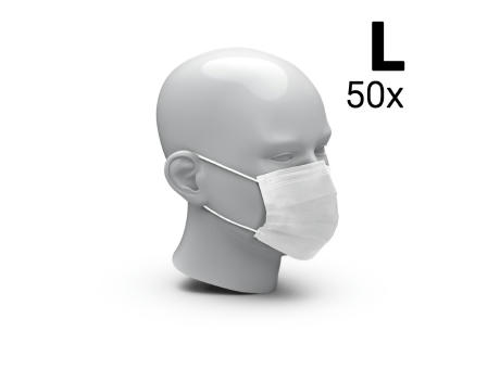 Mund-Nasen-Schutz "3-Ply" 50er Set, Größe L bedrucken