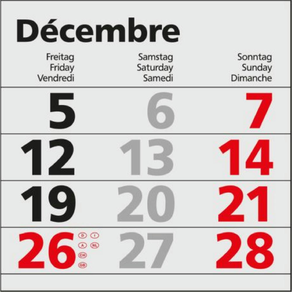 3-Monatskalender Einblatt Solid 3 EXPRESS Schrift klassisch Werbeartikel