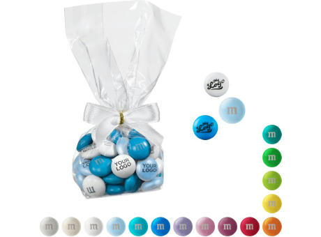 Product image Personalisierte M&M'S® Schokolinsen im Tütchen mit Schleife, 40 g Werbeartikel