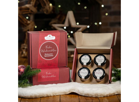 Product image Geschenkkarton mit 4 Weihnachts-Spezialitäten im Glas Werbeartikel
