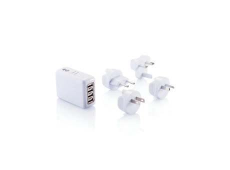 Reiseadapter mit 4fachem USB Anschluss Werbeartikel