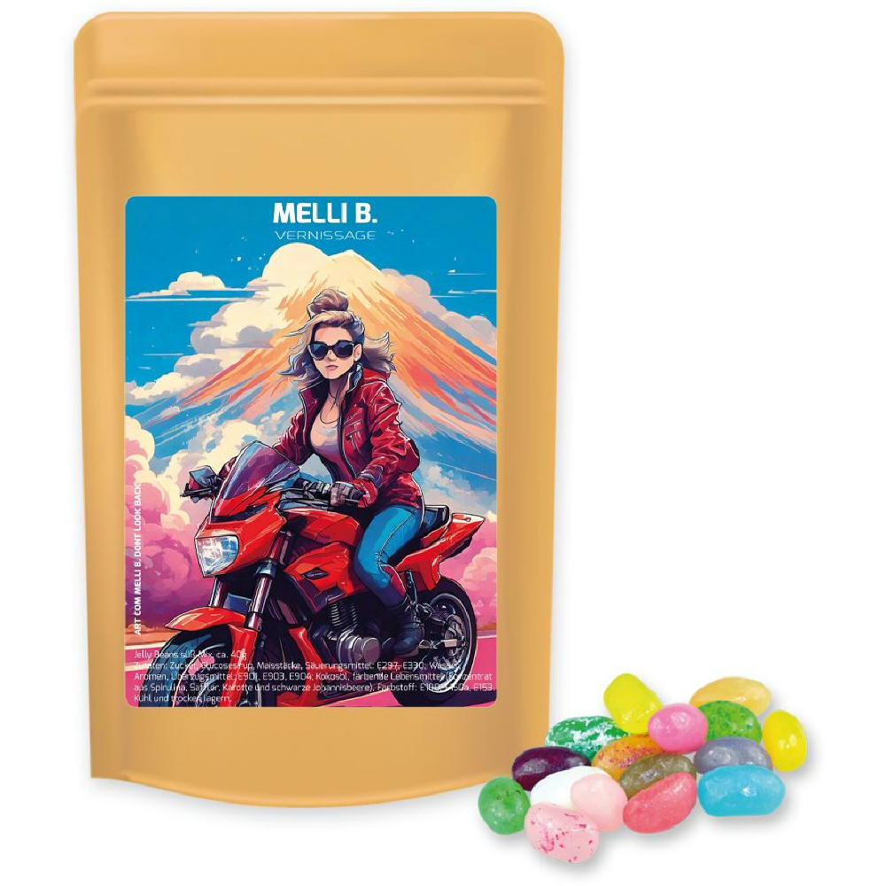 Product image Jelly Beans süß-Mix, ca. 100g, Standbeutel Midi Werbeartikel