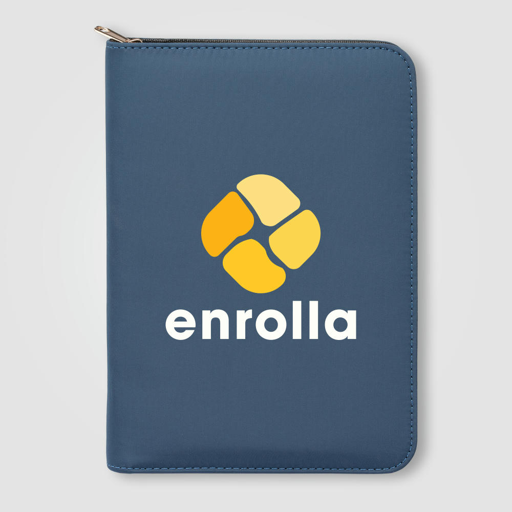 Auric Recycled Polyester Gold Zipper Portfolio - A5 Werbeartikel