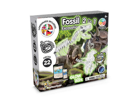 2 in 1 Fossil Excavation Kit I. Lernspiel für Kinder Werbeartikel