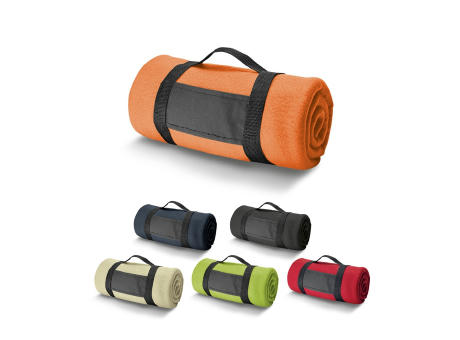 THORPE. Fleecedecke (180 g/m²) mit abnehmbarem Griff Werbeartikel