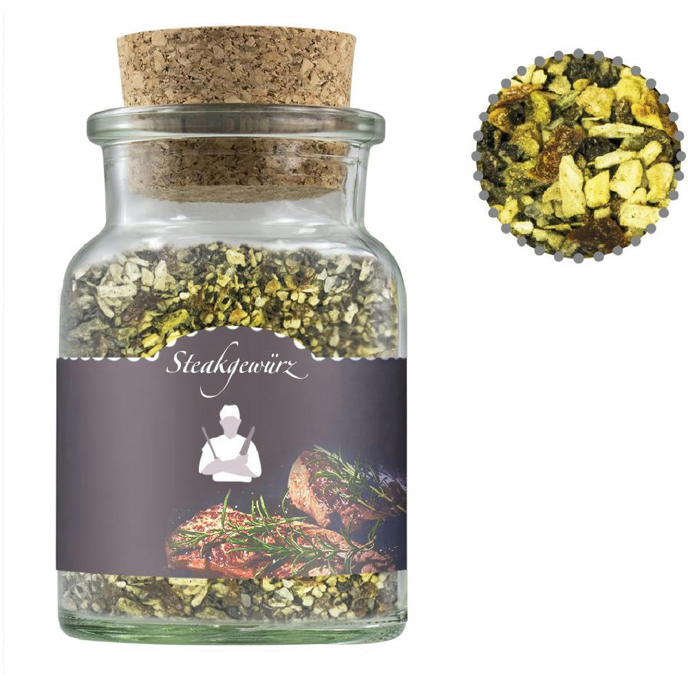 Product image Gewürzmischung Steakgewürz, ca. 75g, Korkenglas Werbeartikel
