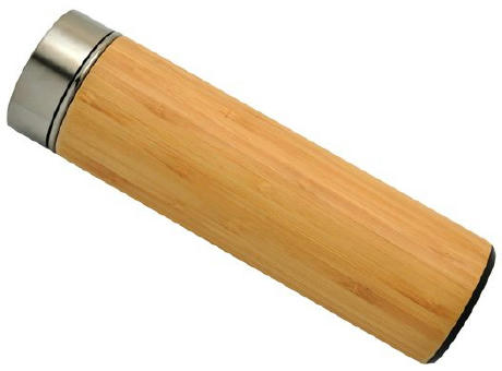 Product image Doppelwandige Flasche 'Onsen', Bambus, mit Teesieb, 480ml Werbeartikel
