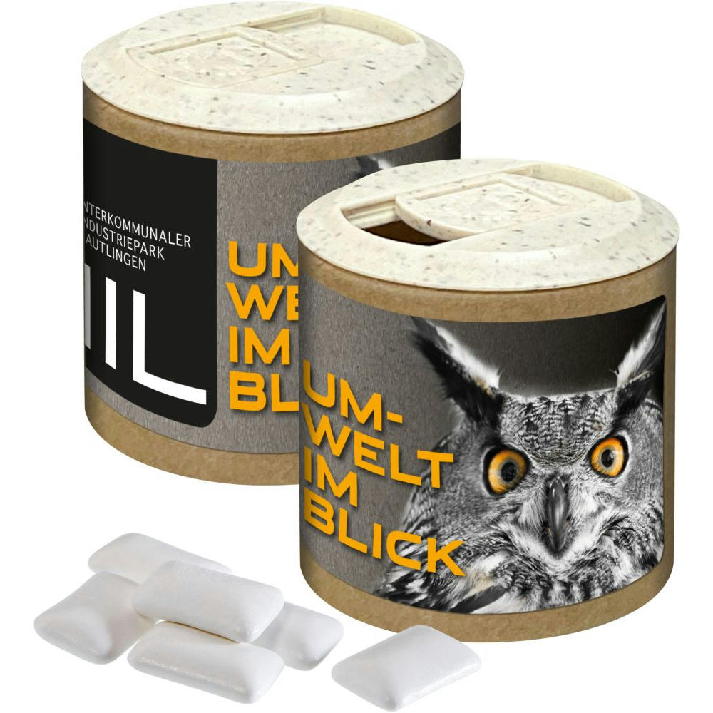 Product image Papier-Werbedose mit Zuckerfreiem Kaugummi, 84g Werbeartikel