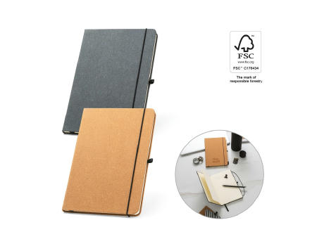 MATISSE. Notizbuch A5 mit festem Einband aus Leder (70% recylceltem) mit linierten Blättern Werbeartikel