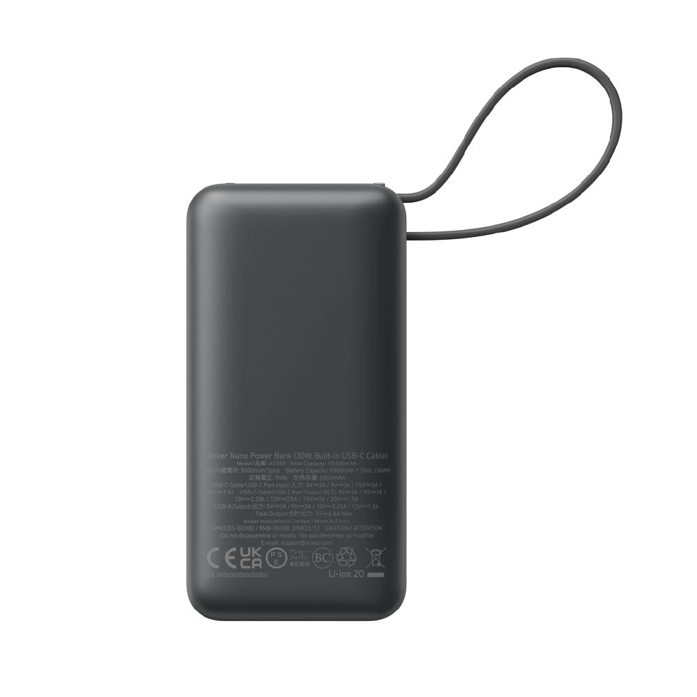 Anker Nano Powerbank 30W, mit integriertem USB-C-Kabel Werbeartikel
