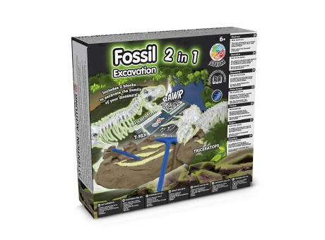 2 in 1 Fossil Excavation Kit III. Lernspiel lieferung inklusive einer kraftpapiertasche (115 g/m²) Werbeartikel