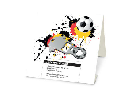 Geschenkartikel: ROMINOX® Key Tool Football / Fußball (18 Funktionen) im Motiv-Mäppchen Deutschland Fußballfan bedrucken