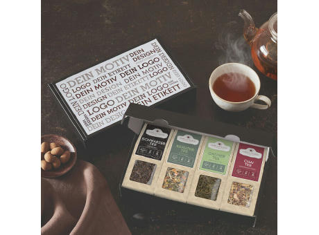 Product image Geschenkkarton mit 4 Tee Spezialitäten Werbeartikel
