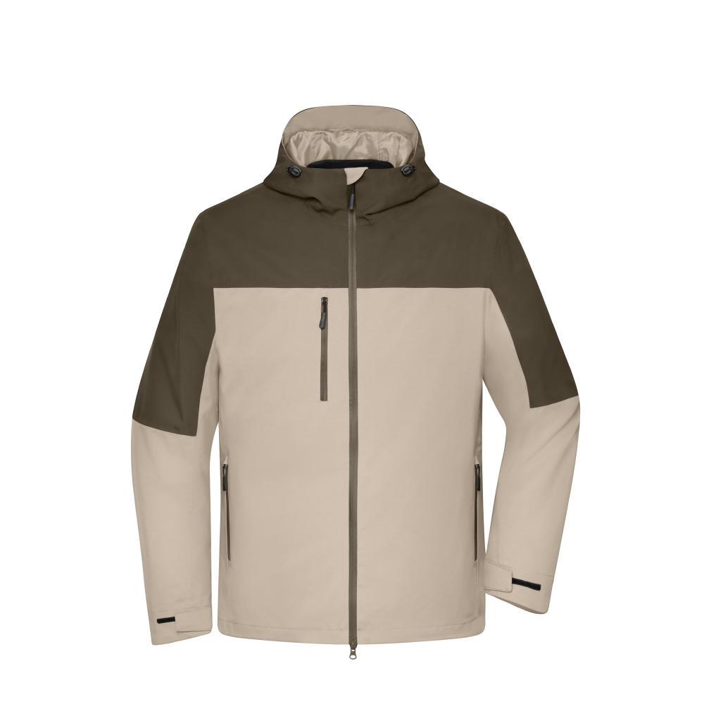 Men's 3-in-1-Jacket  GRS - Funktionelle 3-in-1 Jacke bestehend aus einer zweilagigen Außenjacke und einer Hybrid-Innenjacke Werbeartikel