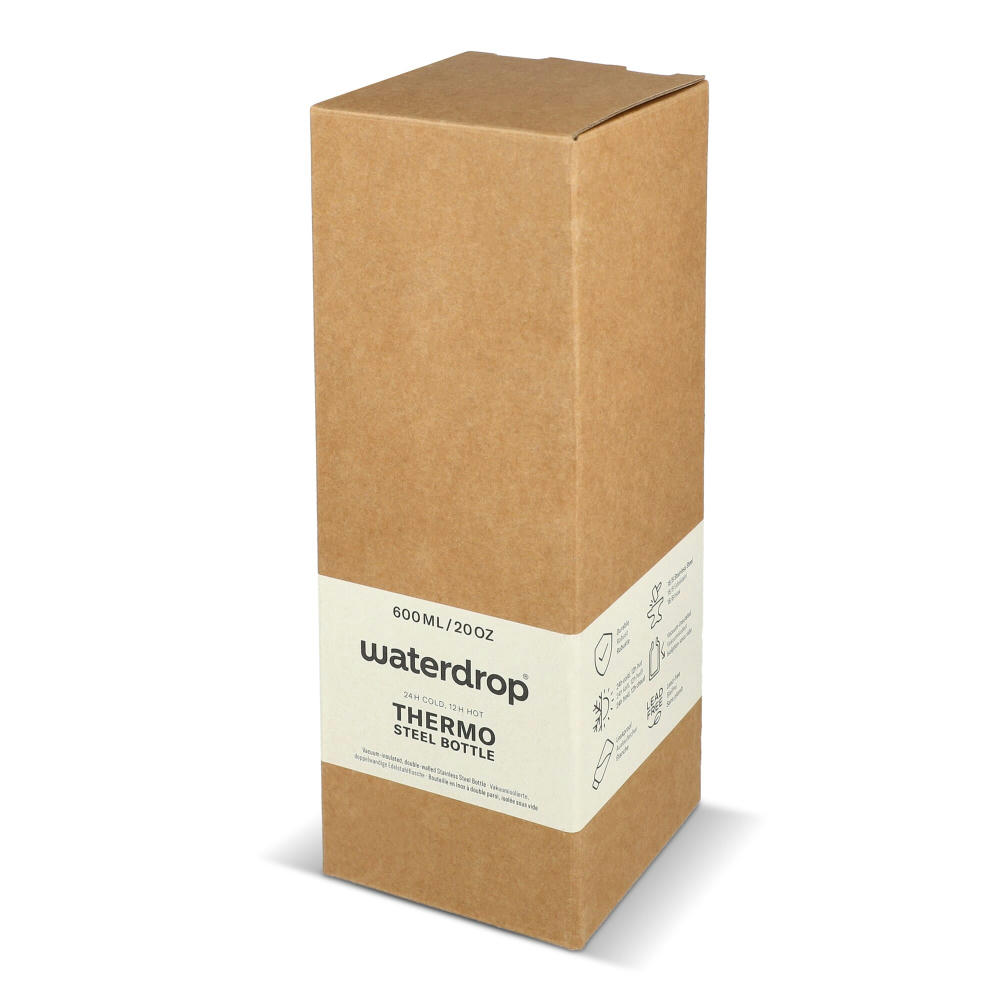 Waterdrop Edelstahlflasche mit Stahldeckel 600 ml Werbeartikel