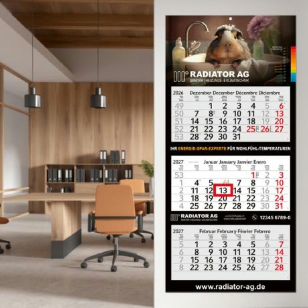 3-Monatskalender Mehrblock Profil 3 EXPRESS Schrift modern Werbeartikel
