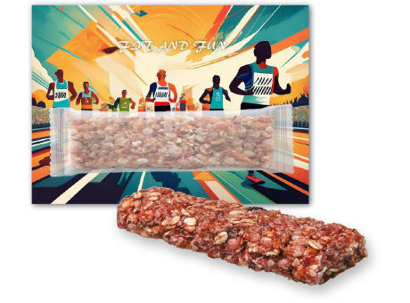 Müsliriegel Multikorn-Himbeere, ca. 30g, Werbekarte Werbeartikel