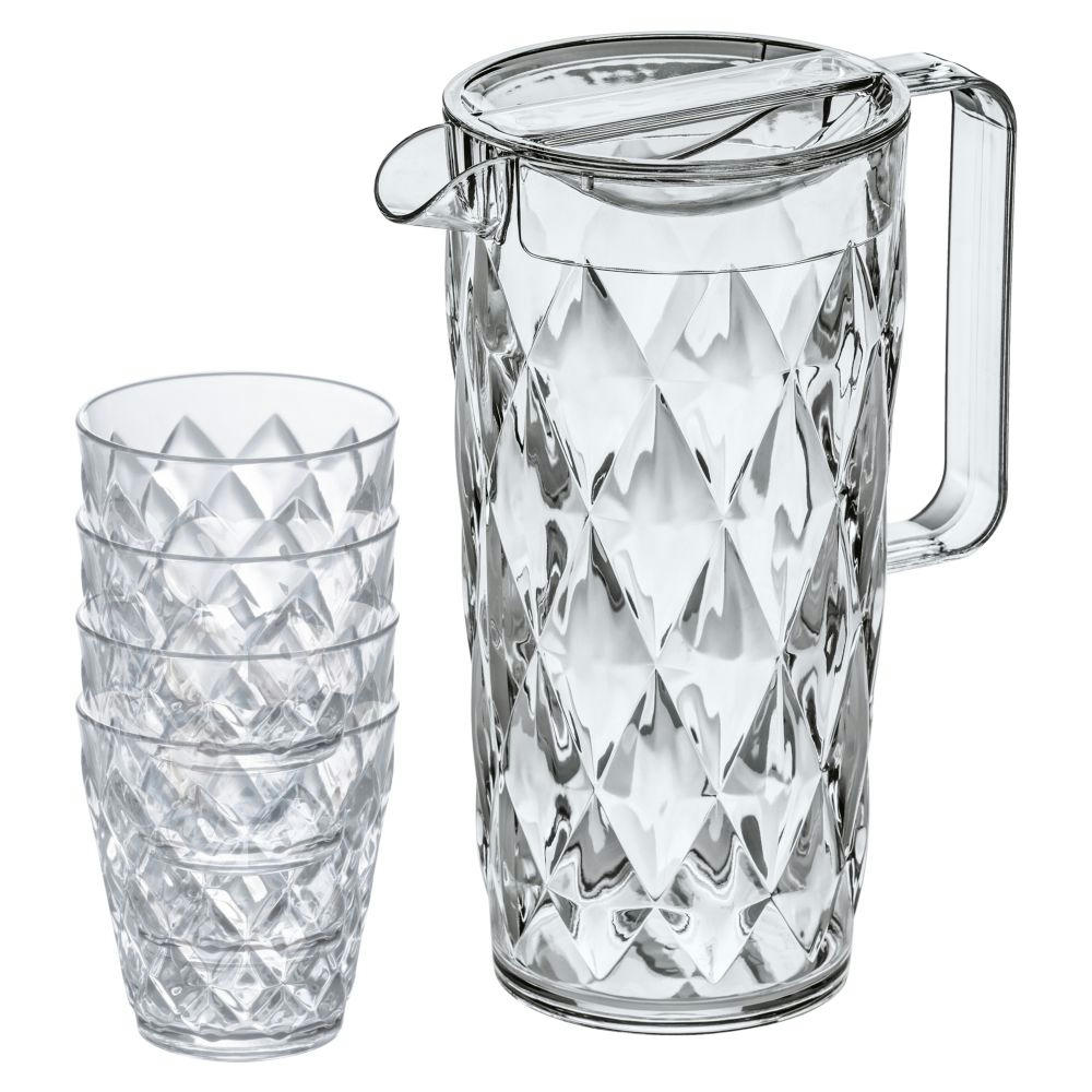 Product image KOZIOL CRYSTAL Kanne 1,6l mit 4 Becher 250ml Werbeartikel