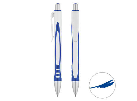 Grundfarbe weiß, Zusatzfarbe blau