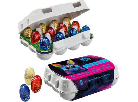 Product image 12er Ostereier-Karton mit Lindt Lindor Mini-Eiern Werbeartikel