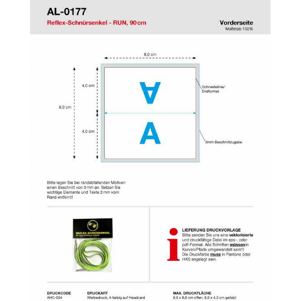 Reflex-Schnürsenkel RUN Werbeartikel