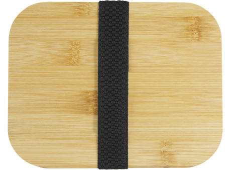 Lunchbox 1350 ml aus Edelstahl mit Bambus-Deckel Werbeartikel