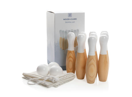 Kegel-Set aus Holz Werbeartikel