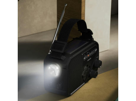 Philips TAR1609 Notfallradio mit analogem FM/AM-Tuner und Taschenlampe Werbeartikel