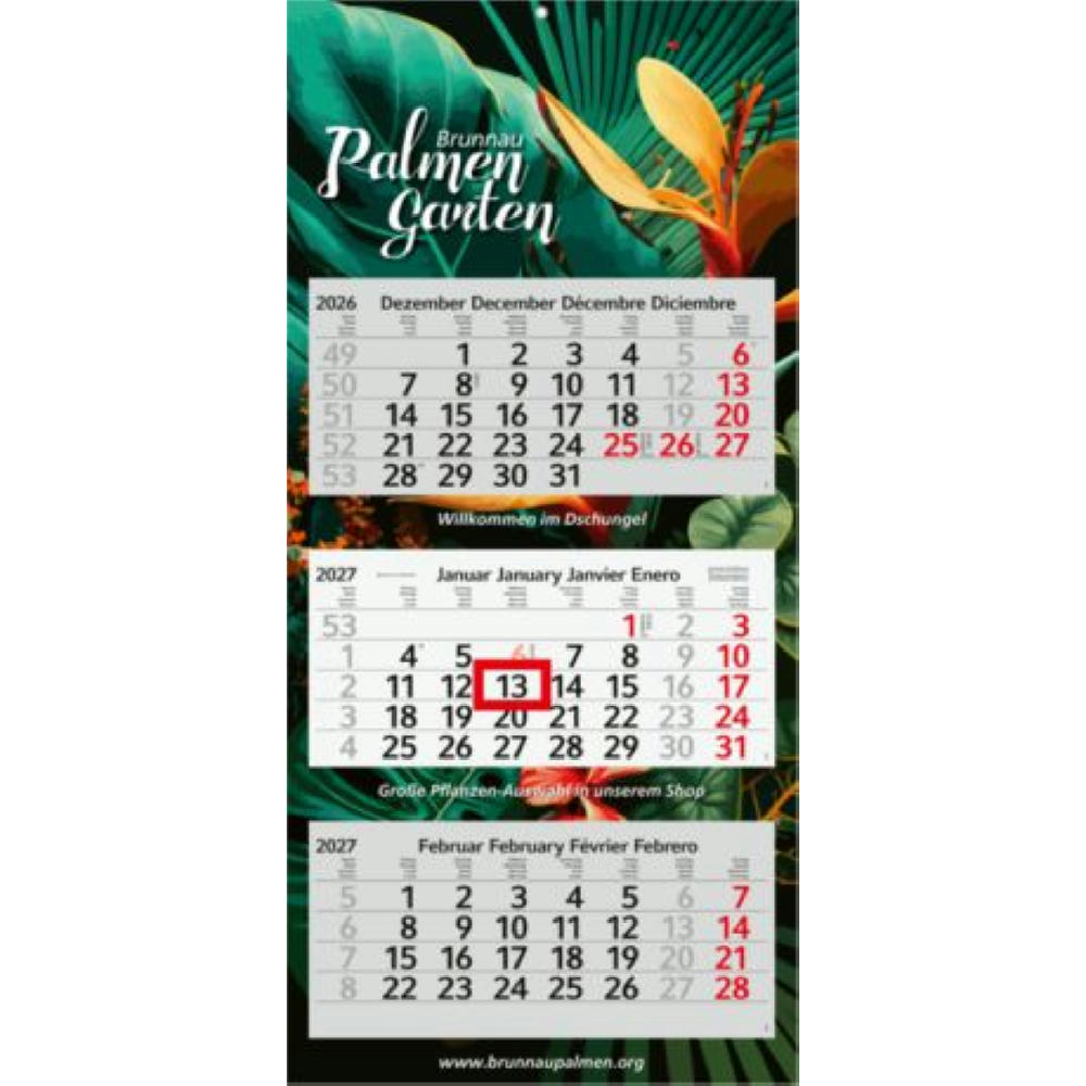 Product image 3-Monatskalender Profil 3 Recycling (Mehrblock) Werbeartikel